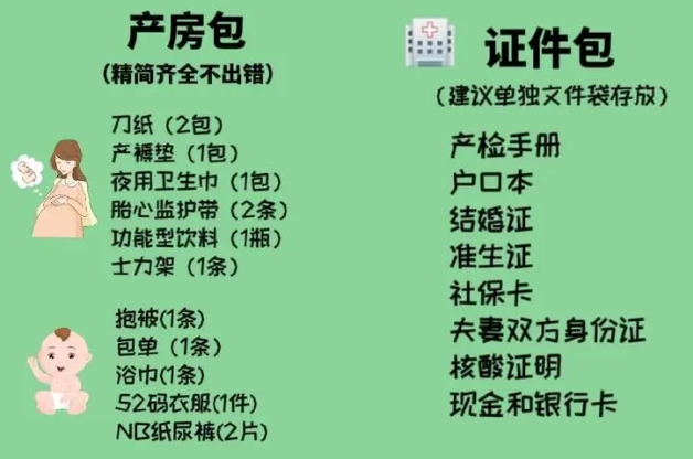 有人能分享一下产妇入院待产包准备清单表图片吗？