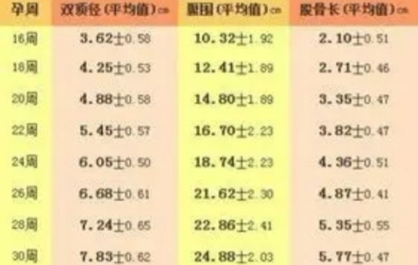 孕25周双顶径6.39士0.70